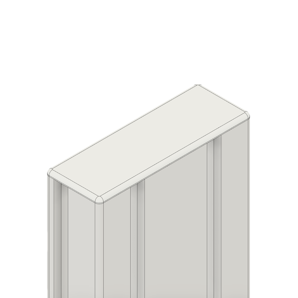 60-210-2 MODULAR SOLUTIONS POLYAMIDE PART<br>END CAP 90MM X 32MM LIGHT GRAY